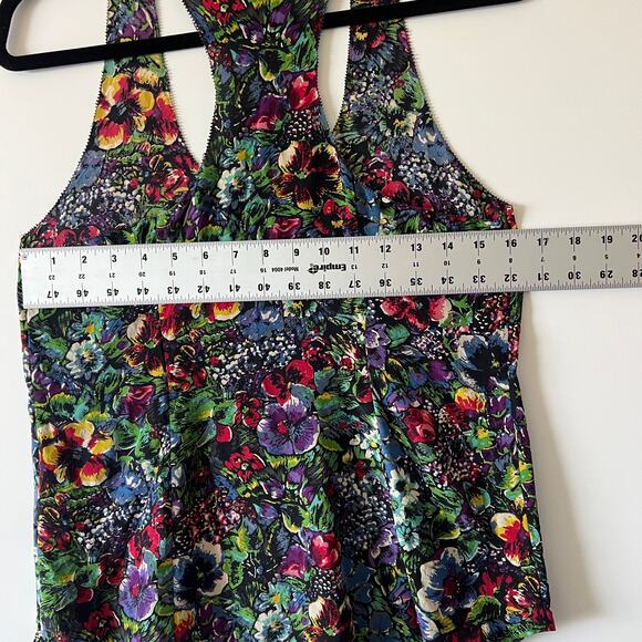 Joie Rainbow Floral Flowy Silk Tank Top Womens XS Hippie Boho Psychedelic - Picture 11 of 14